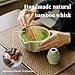 Renmxj Matcha Whisk Set,7 PCS Ceramic Matcha Kit Includes Matcha Bowl with Spout, Matcha Whisk and Holder, Bamboo Scoop, Stainless Sifter, Towel, Unique Gift for Matcha Lovers (Matcha Green)