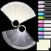MELLIEX 100pcs Espositore a Ventaglio Nail Art Display Set Colore Trasparente e Naturale, Smalto per Unghie Accessori per Carte Colorate Bastoncini con Adesivi e Supporto Anello