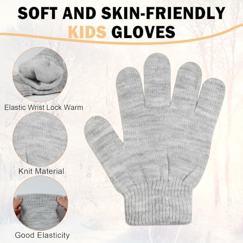 Image of ONESING 6 Pair Baby Gloves Toddler Gloves Toddler Winter Gloves Kids Gloves Winter Stretchy Knit Gloves for Kids Boys Girls
