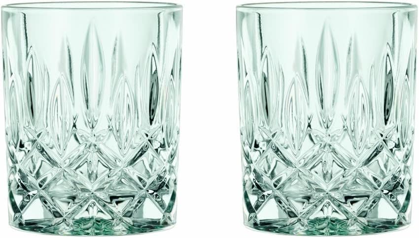Image of Nachtmann Noblesse Collection 4 inch Whiskey Tumbler, Made of Fine Crystal Glass, Glass for Bourbon, Whiskey, & Other Beverages, 10.4-Ounces, Dishwasher Safe, Set of 2 (Mint)