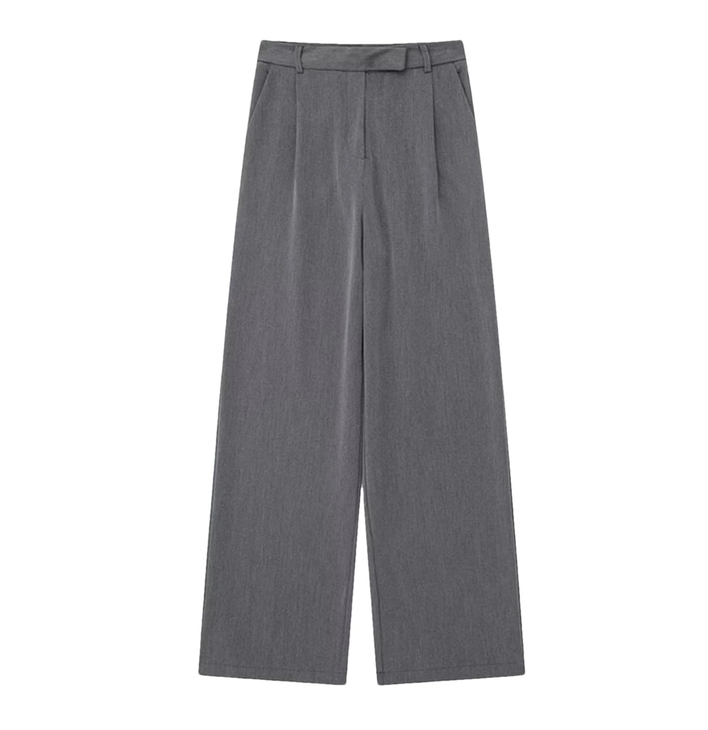 Wide Leg Pants for Women Vintage High Waist Work Pockets Zipper Fly Casual Trousers