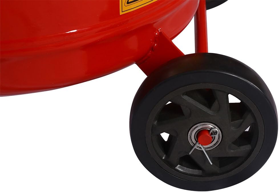 18 Gallon Waste Oil Change Tank, Adjustable Height Portable Air Operated Industrial Fluid Drain Tank with Wheel & Fluid Level Indicator, Heavy Duty Steel Waste Oil Drain Tank