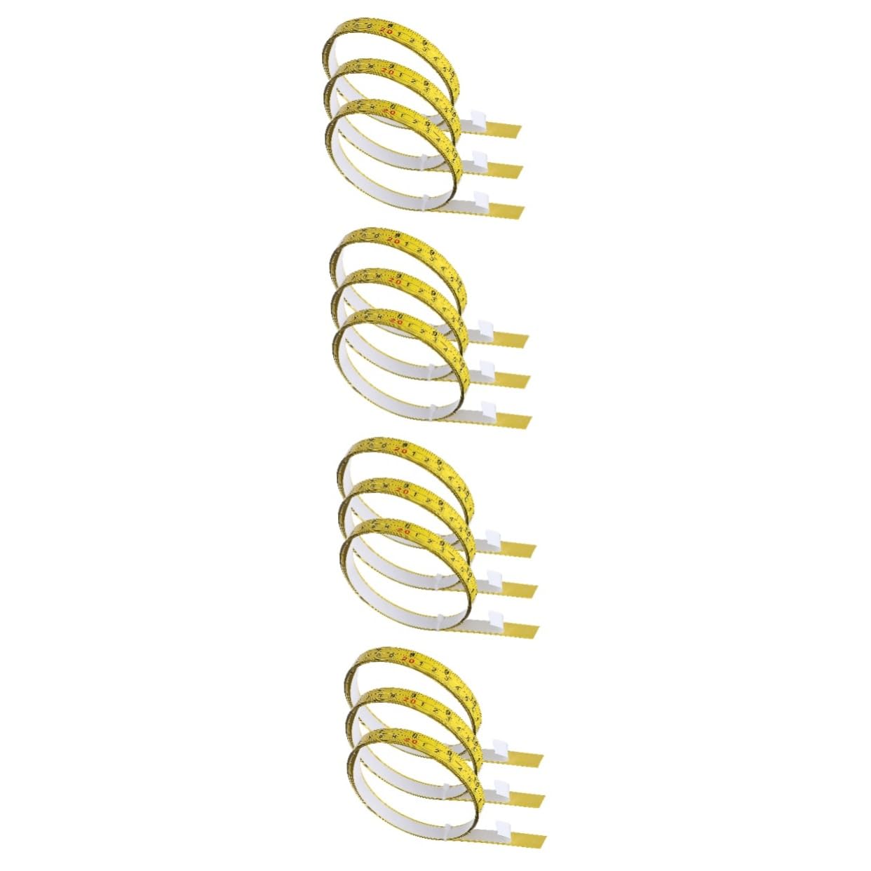 DOITOOL Lot De 4 Rubans De Mesure Adhésifs Milters Pour Le Travail Du Bois Lecture De Droite À Gauche 3 Pièces X 4
