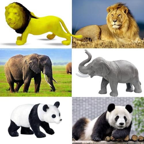 Image of Forest Jungle Animals Toys for Kids 3+| 12 Pcs Big Size Janwar Realistic Zoo Animals Action Figurine Playset for Boys and Girls Birthday Gift for Children Educational & Attractive Decor Items