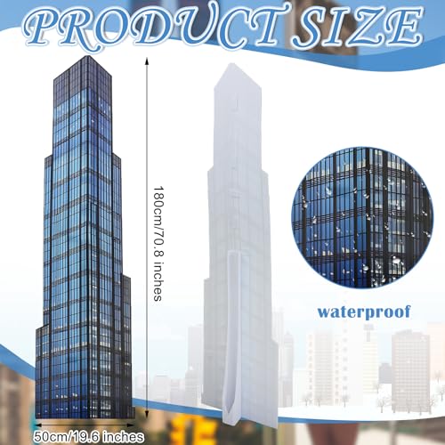 Ripeng 6ft Skyscraper Cardboard Cutout Stands-up Life Size Hero Theme Party Decoration City Skyline Backdrops Cityscape Comics Style Buildings Photo Props for Hero Birthday Party Favors by Ripeng - Image 2