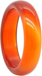 Carnelian Crystal Rings Carnelian Gemstone Band Ring for Women Teen Girls Carnelian Smooth Round Donut Ring Gifts