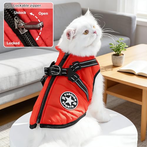 GREATRICH Manteau Chien avec Harnais, Imperméable Gilet Costume Vetement Chien, Vêtements Veste pour Chien, Manteau pour Chiens avec Lignes Réfléchissantes, pour Petit Chiens 5-7kg Automne et Hiver – Image 5