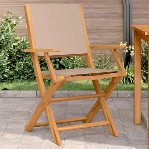 UJCHVHN Item-Sillas de jardín, 2 piezas, madera maciza de acacia y tela, asientos al aire libre, sillas de exterior
