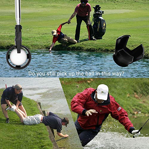 prowithlin Golfball-Retriever, rostfreier Teleskop Ballsammler für Wasser mit Golfball-Putter-Grabber-Klauen-Saugwerkzeug, Golfzubehör Golfgeschenk für Männer (2.74)