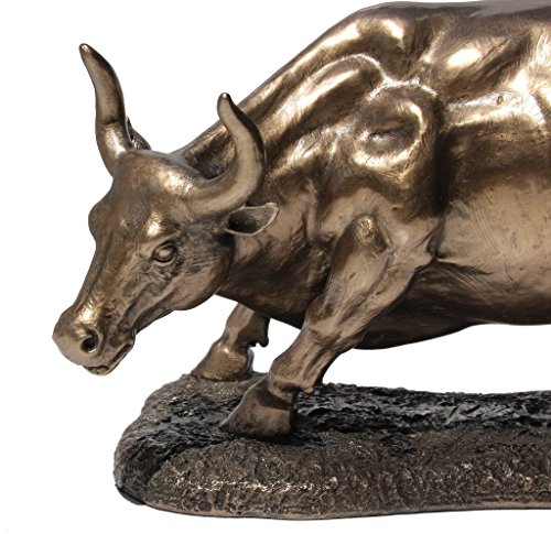 Unicorn Studios 9.5 Inch Figurine Replica Bull Polished Bronze Hued by US - Image 3