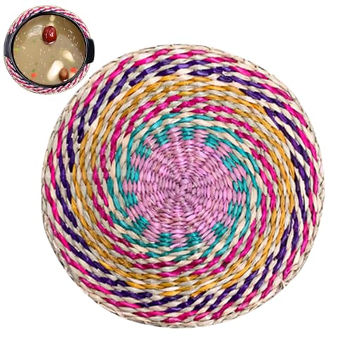 Mantel individual natural – 20 cm mantel rústico boho granja hecho en el mar, salvamanteles termorresistente para mesa | para la mesa de comedor, cocina, , bodas, vacaciones centro