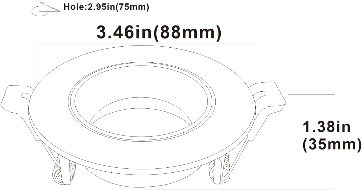 2Pcs of Pack Black Recessed MR16 Led Ceiling Downlight Housing with Honey Comb