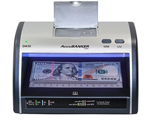 AccuBANKER Cash + Card Counterfeit Detector LED430 Money Checker with Superbright LEDs Ultraviolet