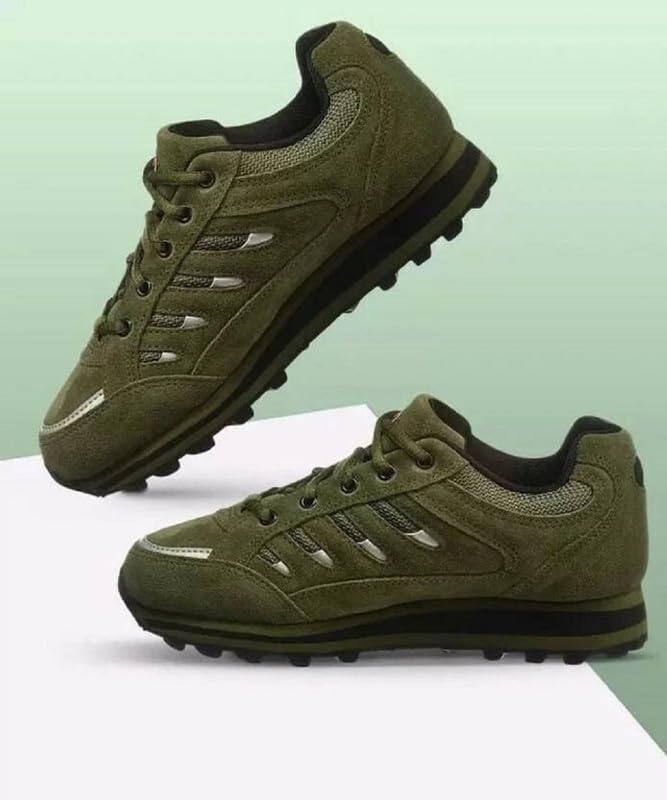 Image of Sport Shoes Green Mens Athletic Sneakers | Lightweight Comfort Durable Design | Size