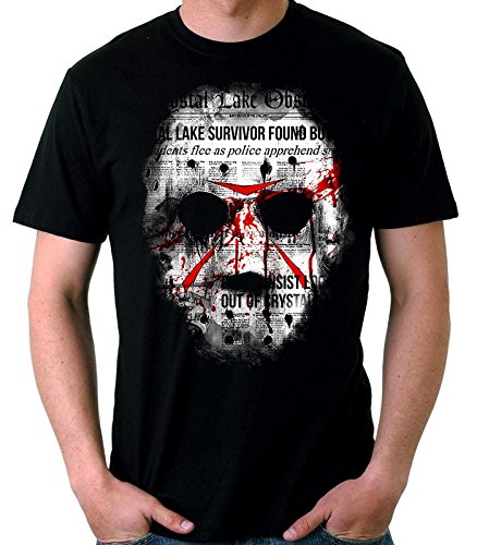 Desconocido 35mm - Camiseta Hombre Viernes 13 Jason News - Funny - Negro - Talla XXL
