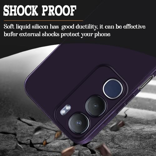 Image of Back Cover for Vivo Y29 5G / Y19s 4G | Full Camera Protection | Premium Liquid Silicon Case | Flexible Bumper Case for Vivo Y29 5G / Y19s 4G (Purple)