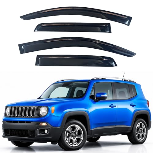 Image of IG Window Visors Fit for 2015-2024 Jeep Renegade, Out-Channel Rain Guards Vent Wind Deflectors 4PC, Car Accessories for 15-24 Renegade