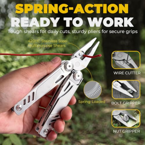 Image of 21-in-1 Multitool Pliers with Pocket Knife, Saws, Scissors & Clip