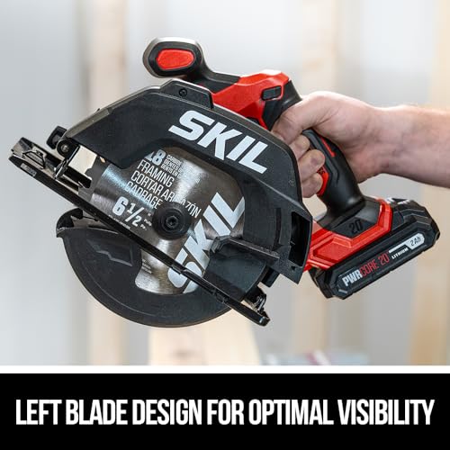 SKIL PWR CORE 20 Brushless 20V 6-1/2-Inch Cordless Compact Circular Saw Kit for Wood Cutting, Includes 2.0Ah Battery and Charger - CR6413B-11 - Image 4
