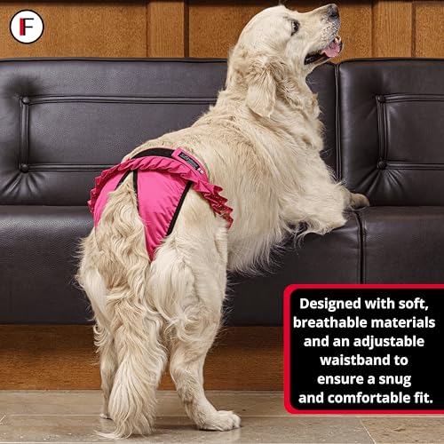 FINNERO Ballerina Läufigkeitshose für Hündinnen – Hundewindel mit Rock für Hündinnen – Schutzhose bei Läufigkeit und Harninkontinenz – Bequem, waschbar und stylisch – S, Beige