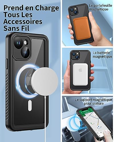 Coque pour iPhone 14 étanche antichoc compatible MagSafe intégrale IP68 - 4