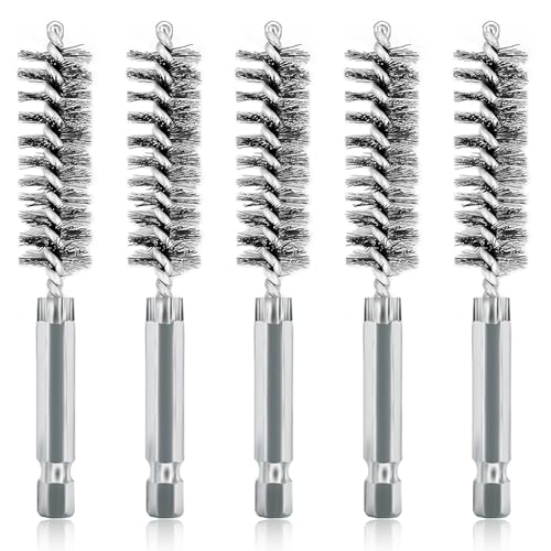 Image of 5Pcs 9 /16 inch Stainless Steel Wire Bore Brush for Power Drill Cleaning