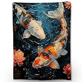 Photo Gallery ti caldi coperta koi disegnata a mano, morbida, calda, pelosa, leggera, in flanella, perfetta per divano, letto, viaggi e uso all aperto, coperte accoglienti per adulti e bambini, 127 x 101 cm Photo Gallery ti caldi coperta koi disegnata a mano, morbida, calda, pelosa, leggera, in flanella, perfetta per divano, letto, viaggi e uso all aperto, coperte accoglienti per adulti e bambini, 127 x 101 cm