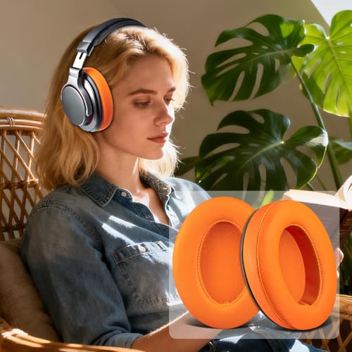 Image of SOULWIT Earpads for ATH M50X /M40X, HyperX Cloud 2 /3 /Alpha, MDR-7506, Arctis 7 /9 /5 /Nova 7 /Pro Wired, G Pro X, Sennheiser HD280, Razer Kaira /Barracuda /Kraken Series, Turtle Beach Stealth - Orange