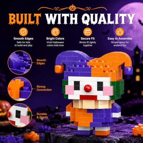 13PCS Halloween Building Blocks for Kids Age 6+, Halloween Party Favor Toys | Halloween Classroom Favors for Kids with Devil, Pumpkin, Vampire & Monster Figures,Trick or Treat Bag Stuffers - image 6