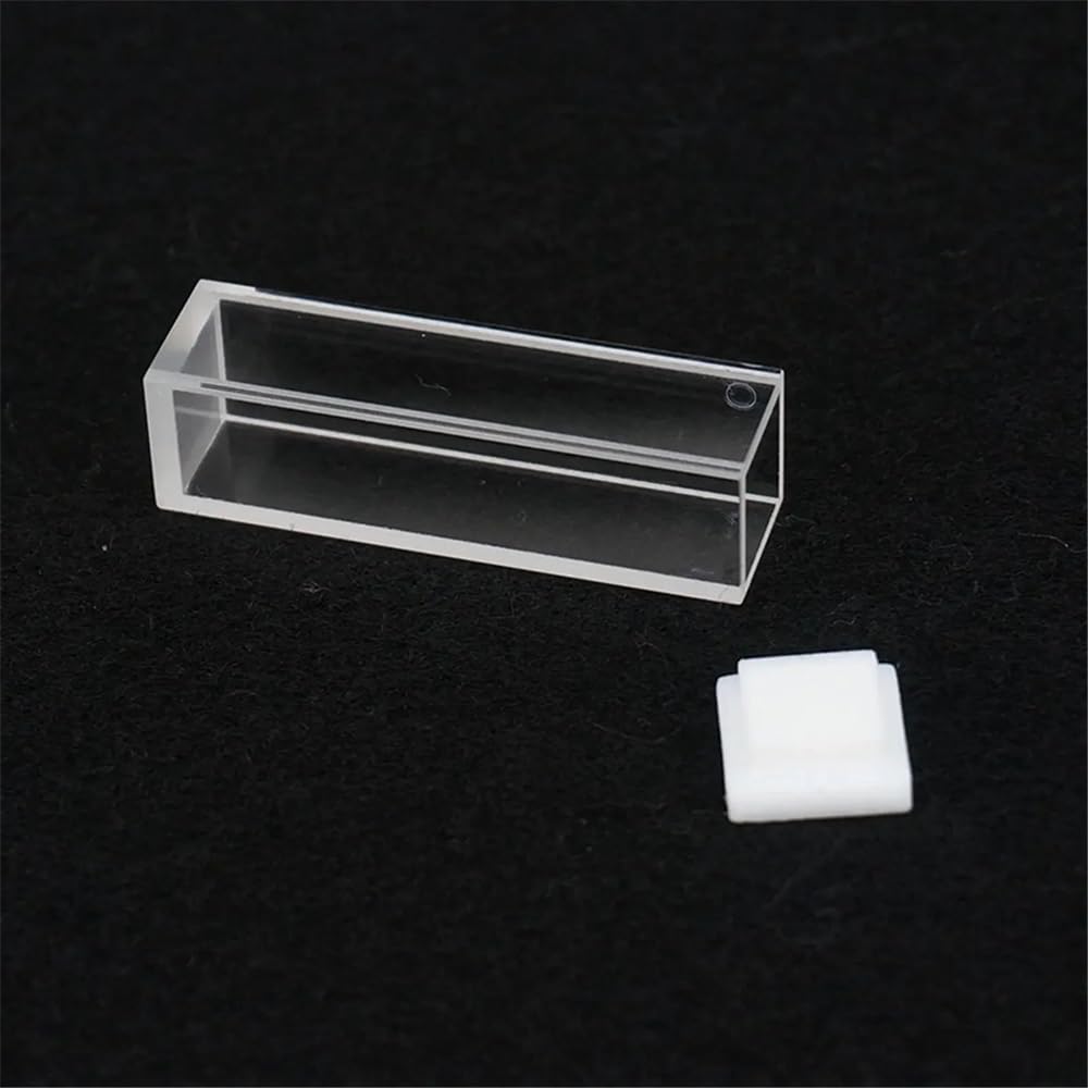 Vetreria da laboratorio Cuvetta in quarzo da 3,5 ml con percorso da 10 mm, con coperchio, lucidatura a 4 facce