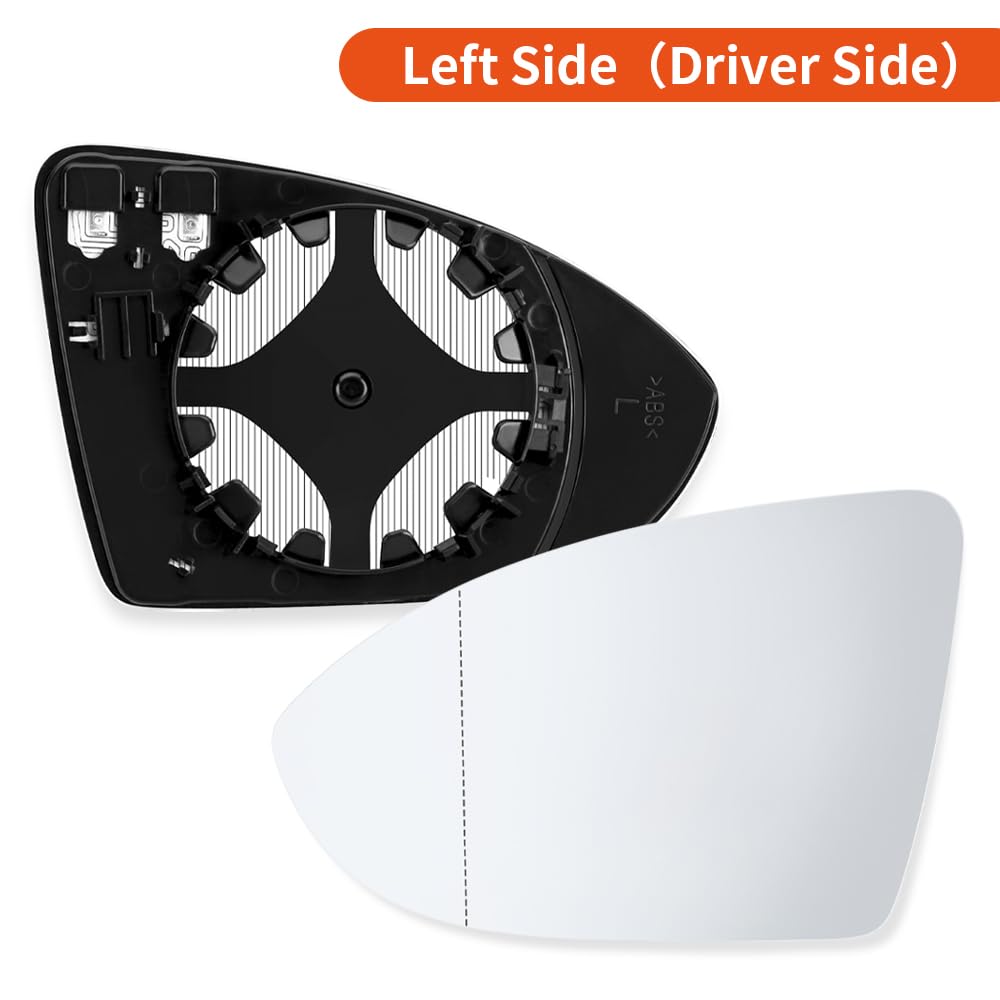 SENZEAL Szkło Lusterka Bocznego Kierowcy z Podgrzewaną Płytą Nośną do Volkswagen Golf 7 MK7 5G0857521 (Lewa strona)