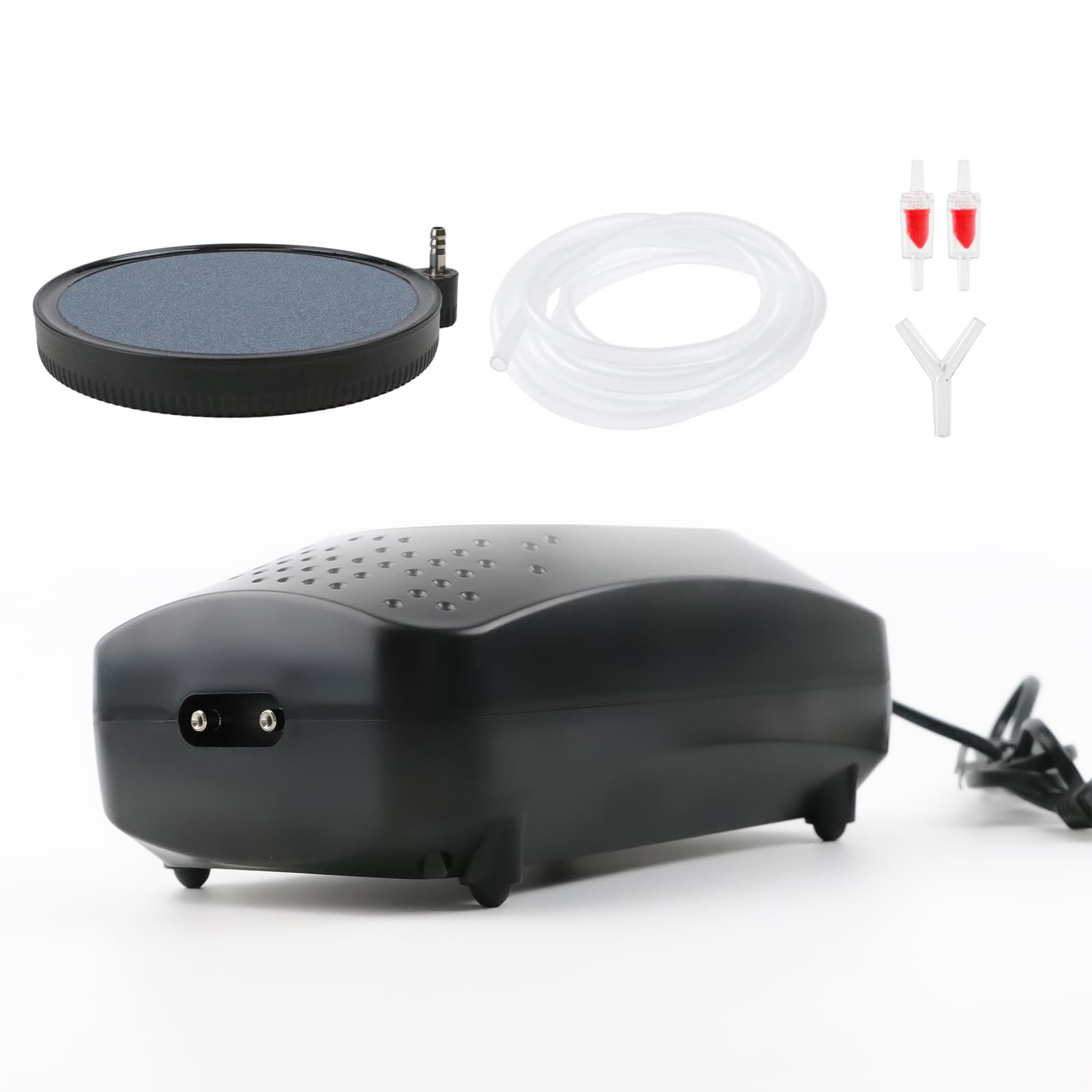 Providing a Comfortable Oxygen Massage for Fish,12W Dual-Outlet Ultra-Quiet Aquarium Air Pump - Adjustable Flow Rate, Suitable for 20-600 Gallon Fish Tanks