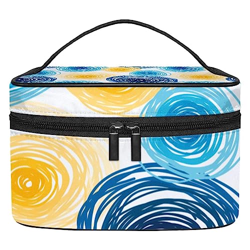 Sac à cosmétiques portable grand format avec double fermeture éclair de voyage