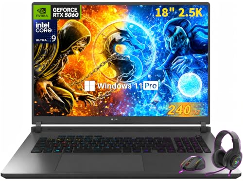 Image of ASUS ROG Strix G18 18 inch Gaming Laptop | Intel Ultra 9 275HX (Up to 5.4 GHz) | NVIDIA GeForce RTX 5060 8GB GDDR7 | 32 GB DDR5 RAM | 1 TB SSD | 2.5K 240Hz /3ms Nebula Display | Wi-Fi 7 | Windows 11 Pro