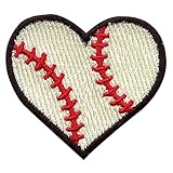Baseball Heart Patch Sport Love Embroidered Iron On