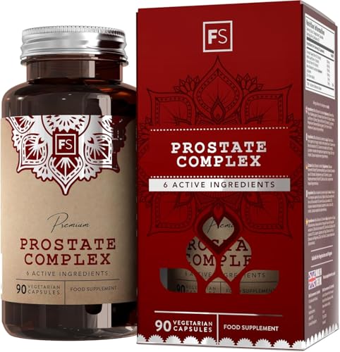 FS Prostate Supplements for Men UK | 90 Prostate Capsules with Broccolli 750mg, Pumpkin Seed 500mg, Nettle Leaf 500mg & Zinc | Mens Health Supplements | Non-GMO & Gluten Free | Made in The UK