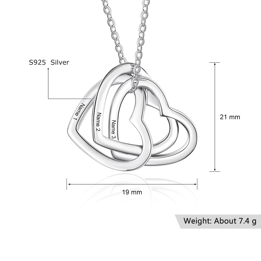 collana con nome con cuori collane multicerchio personalizzate gioielli in 925