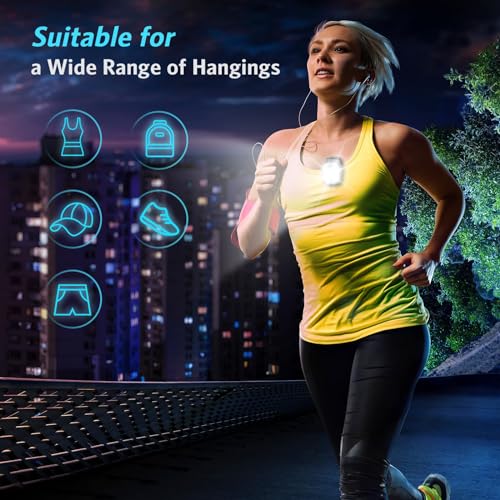 JIZZU 2 Stück LED Clip Lampe, Sicherheit Licht mit 4 Modi, Wiederaufladbar Mini Sicherheitslicht für Jogging Camping