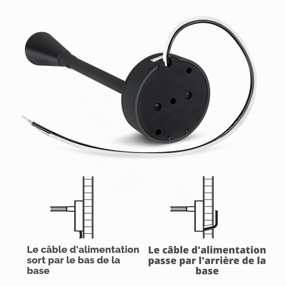acegoo Lampe de Lecture 12V Camping-Car Bateau Dimmable 2 pièces, LED Murale de Chevet Col de Cygne Lumière DC 24V 3200K Noir avec USB pour Caravane Van Voiture Camion