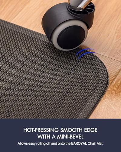 Image of BARoyal Office Chair Mat for Hardwood Floor Under Desk Computer Rolling Chair Mat for Wood /Tile Floor Non-Slip Heavy Duty Desk Rug PVC Plastic Hard Floor Protector 46 inchx 72 inch (Espresso)