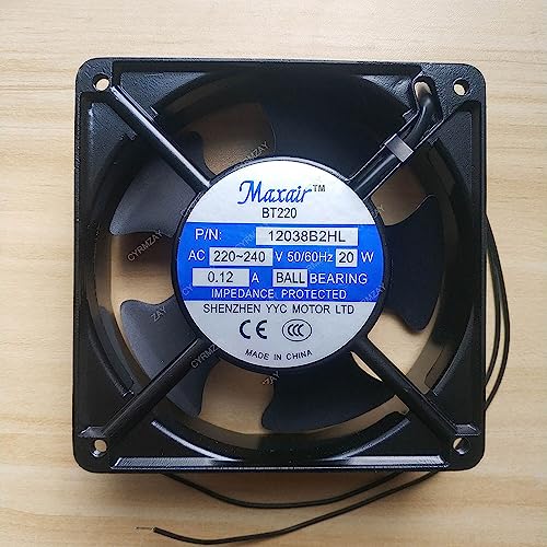CYRMZAY Ventilador Compatible para MAXAIR BT220 12038B2HL 220-240V 2-Wire 12038 12CM cooling Ventilador