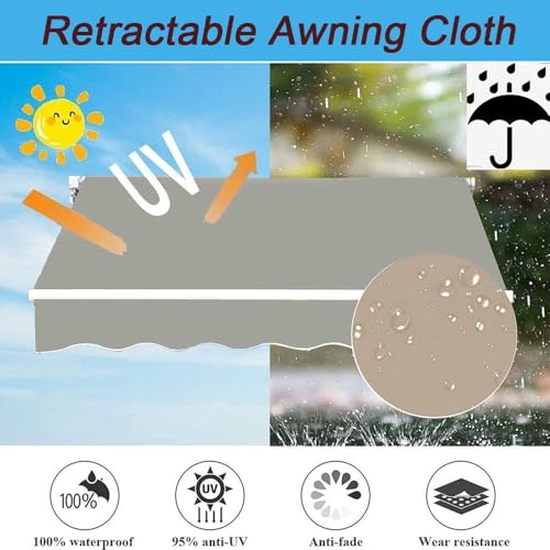 Auvent rétractable manuel imperméable et anti-UV pour façade
