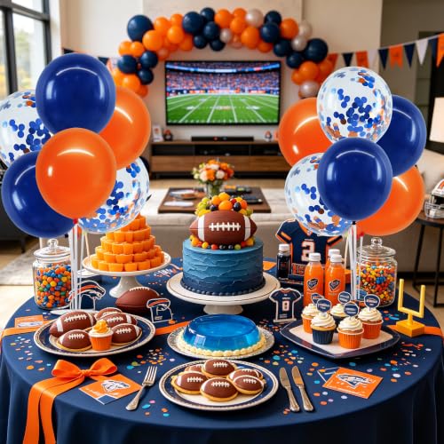 Image of TONIFUL 4 Set Navy Blue Orange Balloon Stand Centerpieces for Table