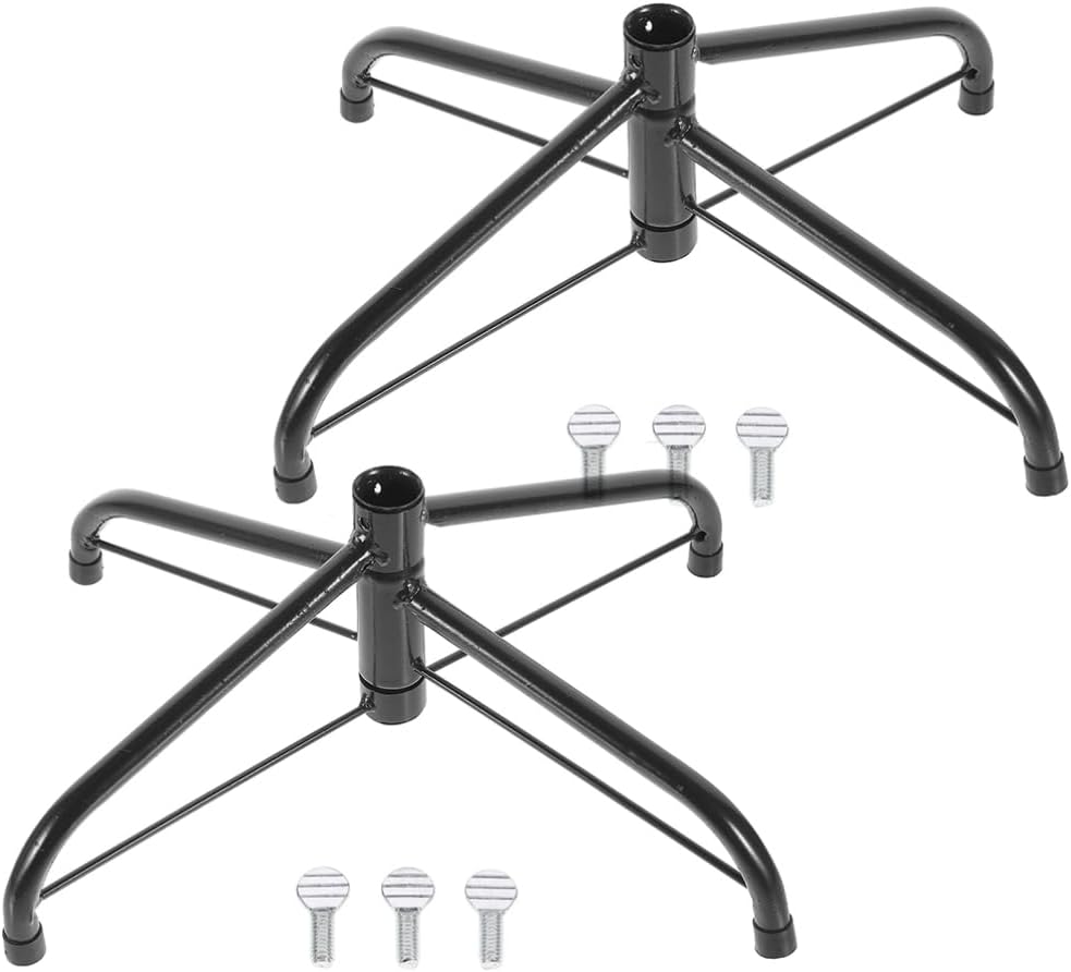 Veemoon 2pcs Christmas Tree Stand Artificial Tree Holder Stable Support Easy Installation Smooth Surface for Christmas Decor