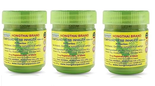 TWIN SWAN™ Hong Thai Traditional Compound Herbal Inhaler Refreshing Aroma For Dizziness & Nasal Relief | With Menthol, Camphor, Borneol & Eucalyptus Oil | (40 g Each) (3)
