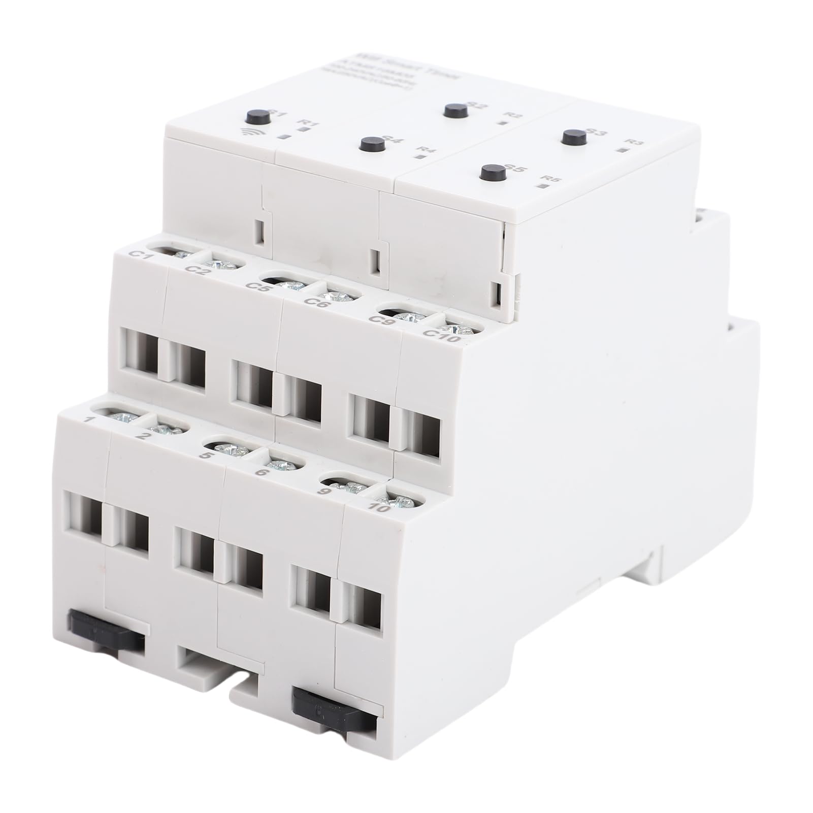 SEAFRONT Minuterie Intelligente WiFi 5 Gangs Minuterie de Commutation Programmable à 5 Canaux Intelligente à Prises avec Interrupteur Externe pour Commande Vocale Assistant