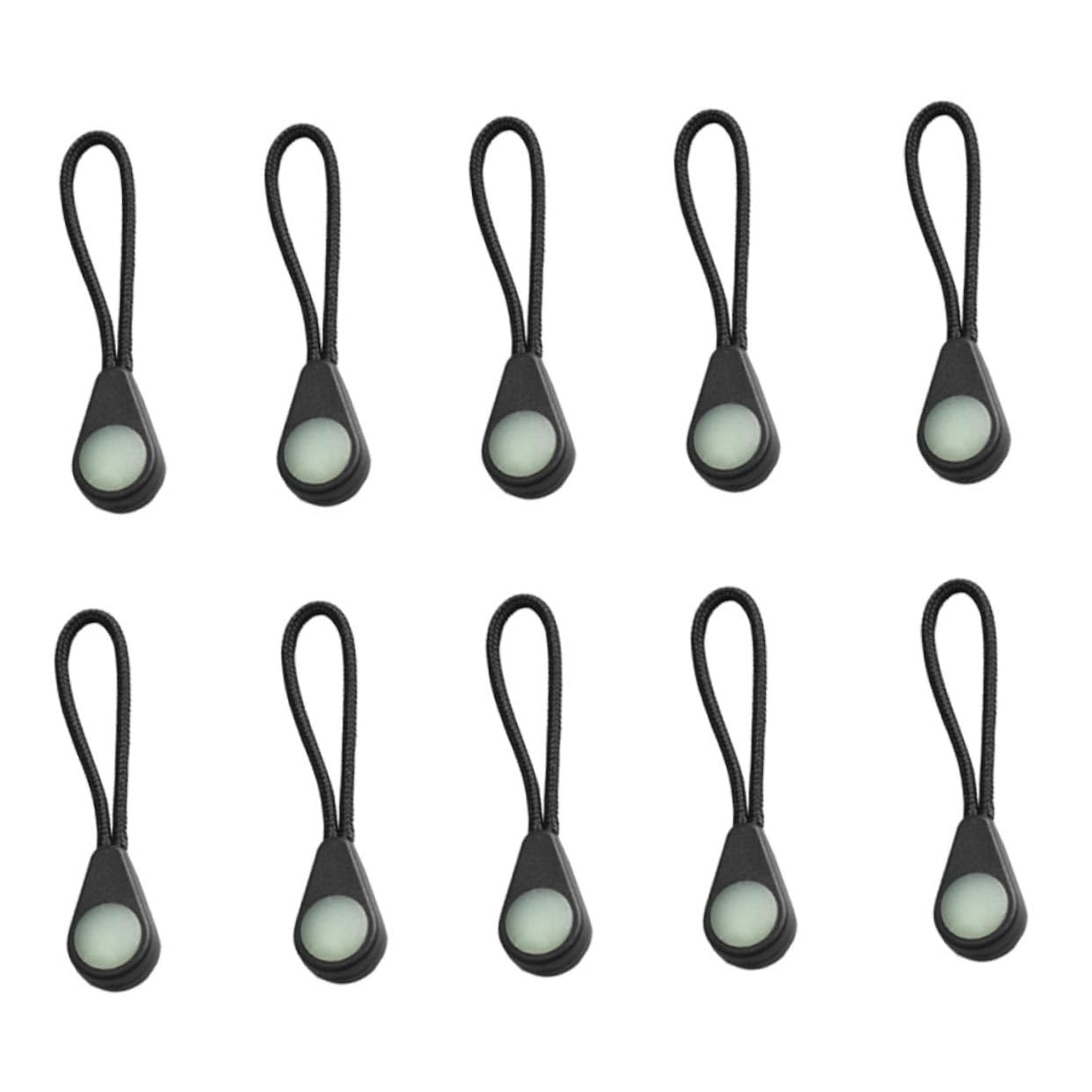 IWOWHERO 10Pcs Luminous Zipper Pulls for Easy Visibility at Night Practical Glow The Dark Zipper Extensions for Camping Bags and Clothing Decoration