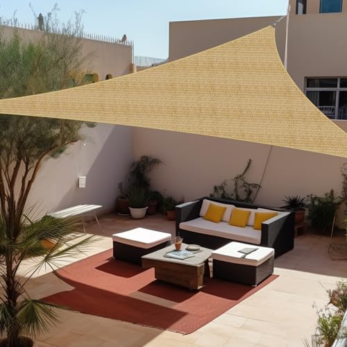 Shade&Beyond 14'X19'X23.6' Sun Shade Sail Sand Triangle