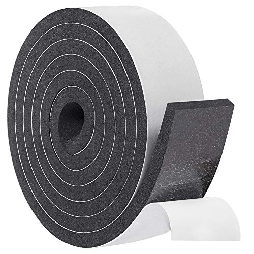 Yotache Foam Weather Stripping Adhesive 2 Inch Wide X 3/8 Inch Thick, Door Jamb Weather Seal Neoprene Window Foam Tape Outdoor Car Weather Stripping Roll, Total 6.5 Feet Long