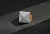 Gold Two-Tone CZ Pyramid Ring, Size (V), 19.5g, Gold Plated - Bling King London #4
